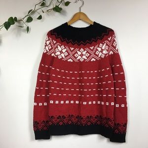Fair Isle Snowflake Sweater Soft Knit